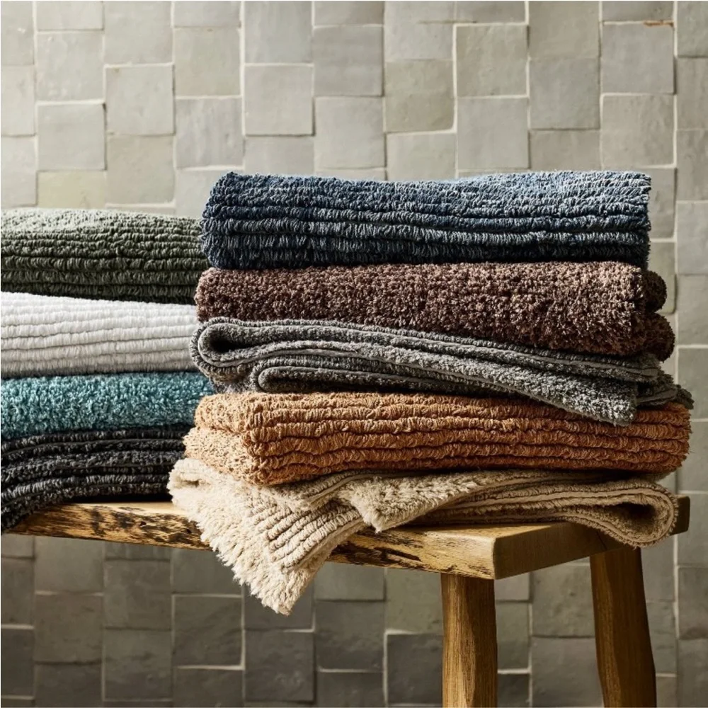 CASALUNA NEW organic melange reversible bath rug brown -21x34